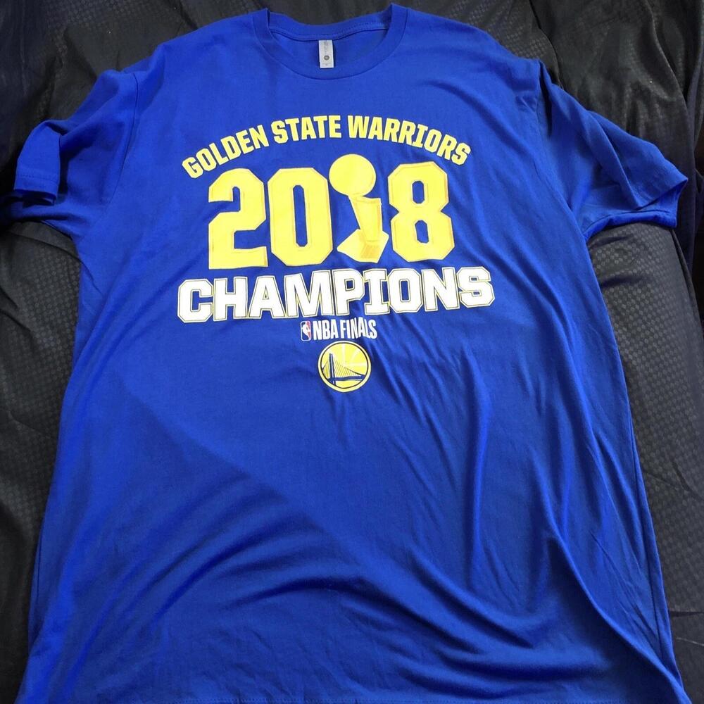 Nba Golden State Warriors 2018 Champions Ring Fanatics T-Shirt Mens Blue 139